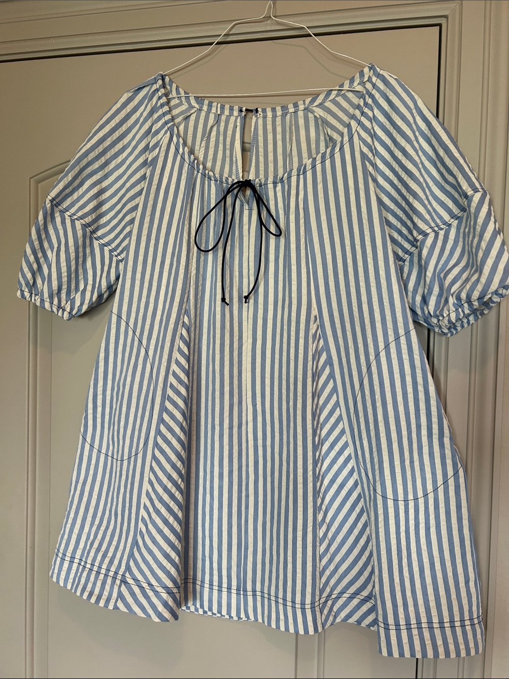 Blue/ White Stripe Swimsuit Cover-Up